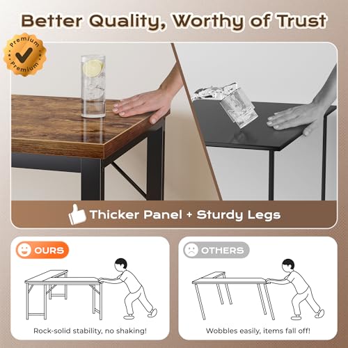 63 Inch L Shaped Desk with 0.95 Inch Thicker Desktop