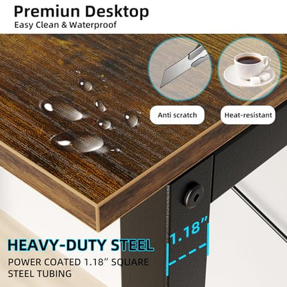 Small Desk with Shelves, Computer Desk with Hutch, 31"