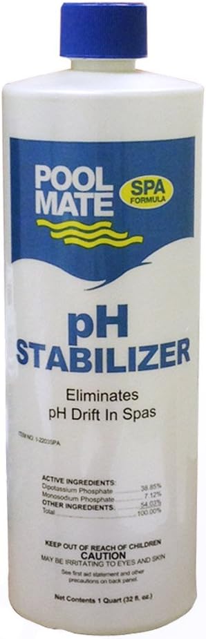 Pool Mate 1-Quart Premium pH Balancer for Hot Tubs, Stabilizes pH to The Correct Range, Made in USA