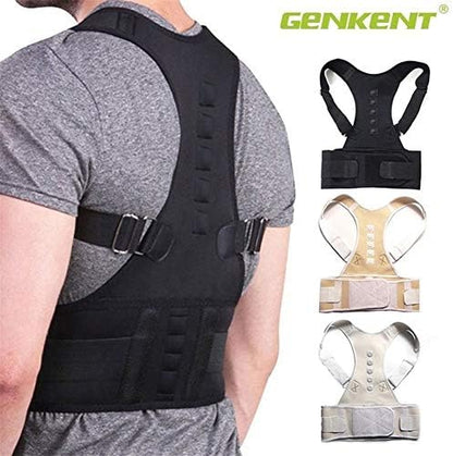 DSMYYXGS Adjustable Magnetic Posture Corrector Corset Back Brace Back Belt Lumbar Support Straight Corrector for Men Women S-XXL (Color : White, Size : XXX-Large)