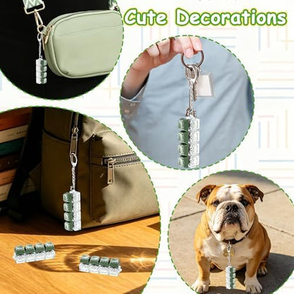 2 PCS Keyboard Fidget Toy, Double Layer Keycap Keyboard Fidget Keychain 4-in-1 Keyboard Decompression Button Finger Clicker Toys, Portable Tactile Button Sensory Fidget Toys Stress Relief Gifts（Green）