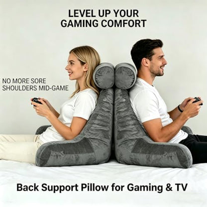 26" Reading Pillow for Sitting Up in Bed, Backrest with Arms