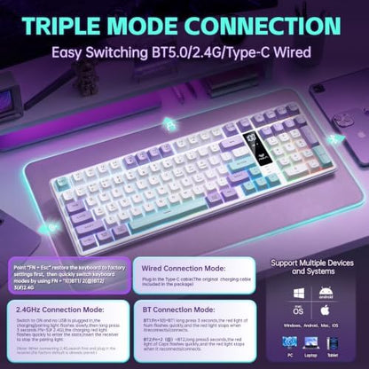 Aula S99pro V2 Full Size Gaming Keyboard,Wireless Creamy Membrane Keyboard