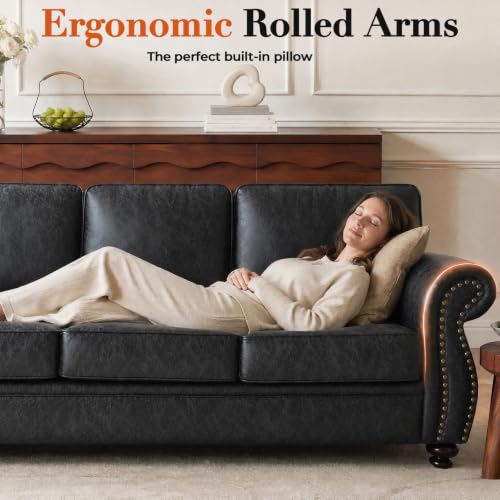 88"W Living Room Furniture Sets, 3-Seater&Loveseat, Grey