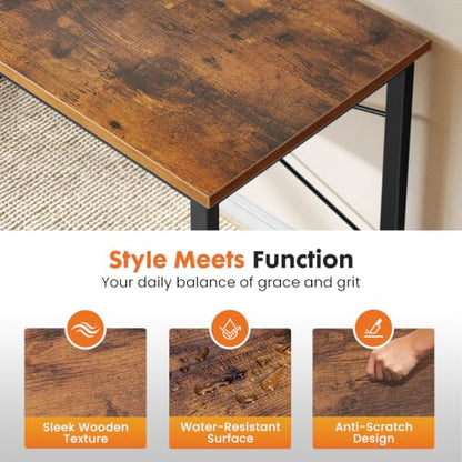 47-Inch Computer Desk for Bedroom, Brown