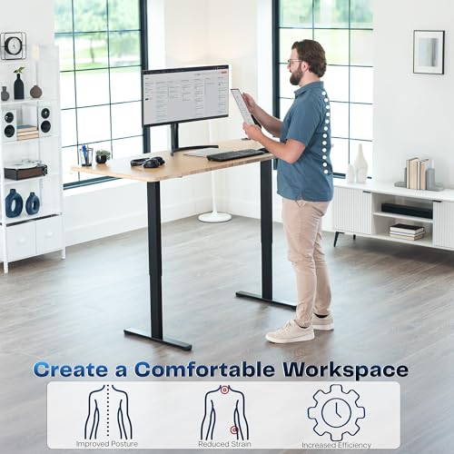 Black Dual Motor Electric Standing Desk Frame, DESK-E-200B