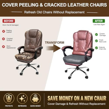 NeColorLife Large Waterproof PU Leather Office Chair Seat Cover