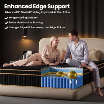 King 12 Inch Hybrid Mattress in a Box with Medium Firm Support