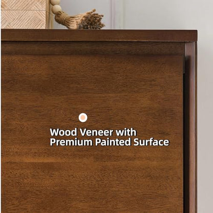39"Real Wood Veneer Narrow Sideboard Buffet,Entryway Storage Cabinet
