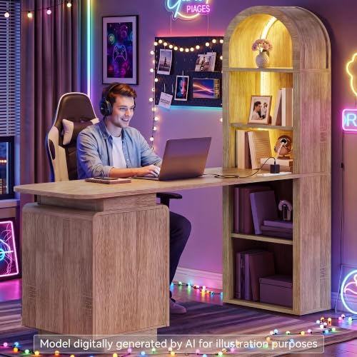 59" Computer Desk, Oak