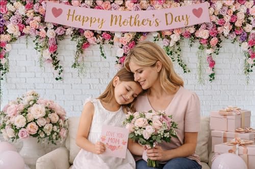 10x8ft White Brick Wall Flowers Background Spring Theme Photography Backdrop for Mother's Day Valentine Wedding Bridal Baby Shower Birthday Party Decor Banner Portrait Photo Booth Prop 134…… - size: 10x8ft