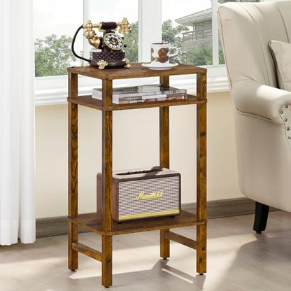 Industrial End Tables for Living Room, Brown
