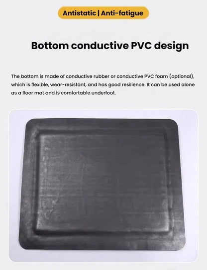 20mm Thick Anti-Fatigue Floor Mat, Cushioned & Static-Safe, Beveled Edge Design for Workshop & Labs, Non-Slip Standing Pad, Gray, 130x100 cm,Grey,130x100 cm