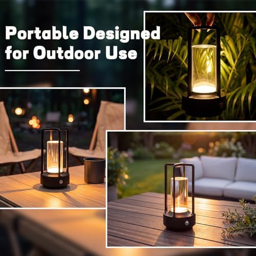 10 Pcs Portable Metal Table Lamps Bulk Cordless Table Lights Rechargeable