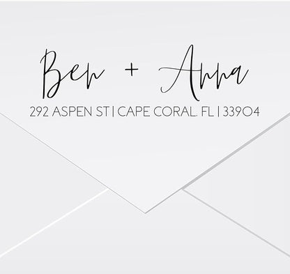 Self Inking Modern Address Stamps | Custom Return Address Stamper (Modern Brush Script, Xtra Large)