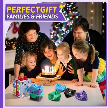 4 PCS Silicone Sensory Flip Cubes, Quiet Fidget Toys for Kids & Adults