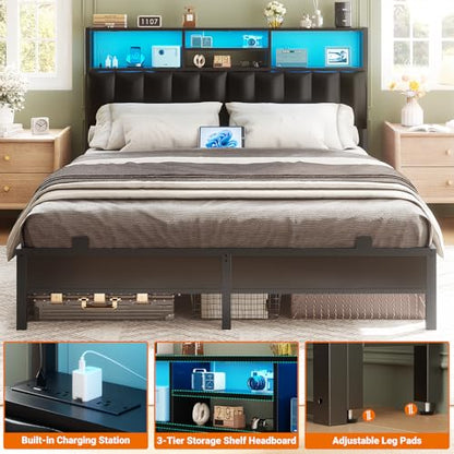Headboard for Queen Size Bed with Storage, Upholstered Headboards