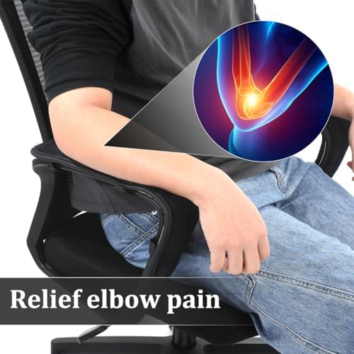 SHINEOFI Office Chair Armrest Pads 17.7 Inch Washable Armrest Covers with Straps Comfortable Arm Cushions for Gaming and Desk Chairs