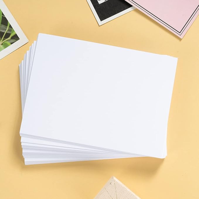 50 Sheets Blank Cardstock Paper 250 GSM Thick Heavy Cards Stock for DIY Art Projects, Card Making, Postcards, Greeting Cards, Birthday Party, Wedding Invitation (White, 4x6 inches)