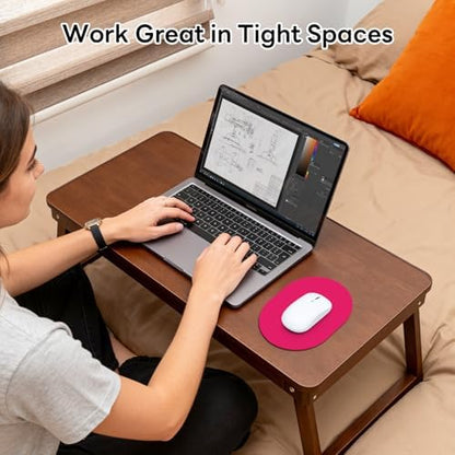 Oval Mouse Pad 6x8in Non-Slip for Laptop,Rose Red