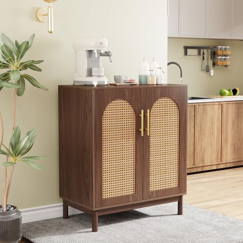Set of 2 Rattan Sideboard, 59” Buffet Cabinet with Storage
