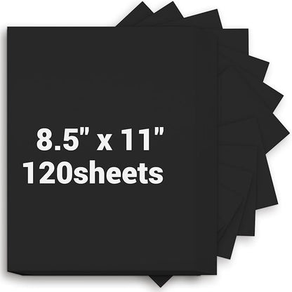 Cardstock Paper, Black Cardstock 8.5x11, 120 Sheets Card Stock, 200GSM Thick Printer Paper 8.5x11, Black Blank Card Stock Paper for Greeting Cards, DIY Cards, Wedding Invitation, Postcards