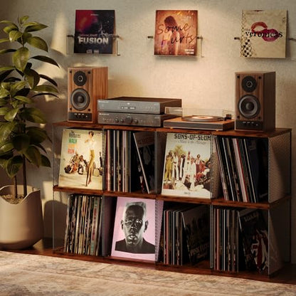 Dmevkic 3 Cube Vinyl Record Storage