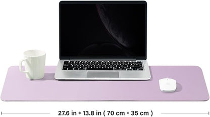 Leather Desk Mat - Non-Slip PU Desk Pad for Office and Home - Desk Organization and Accessories - Ideal for Large Mouse Pad and Desk Mats on Top of Desks (Purple,27.6"x 13.8")