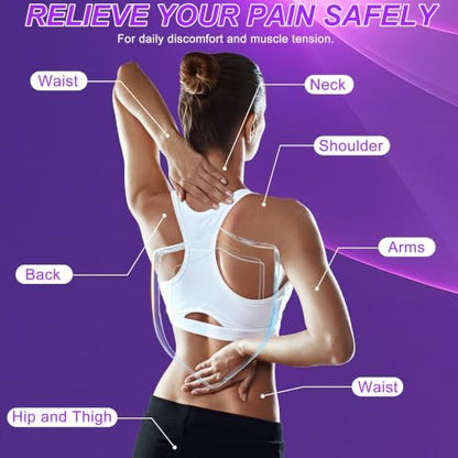 Belifu TENS Muscle Stimulator Unit for Pain Relief, Electronic Pulse Therapy Machine with 36 Mode 20 Intensities, Rechargeable & Portable – Neck, Back, Shoulder, Joint Pain Relief, Color Purple