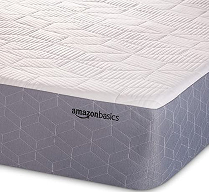 Medium-Firm Memory Foam Mattress with Cooling Gel, CertiPUR-US Certified Foam, Full Size, 75 x 54 x 10 inches, White/Gray