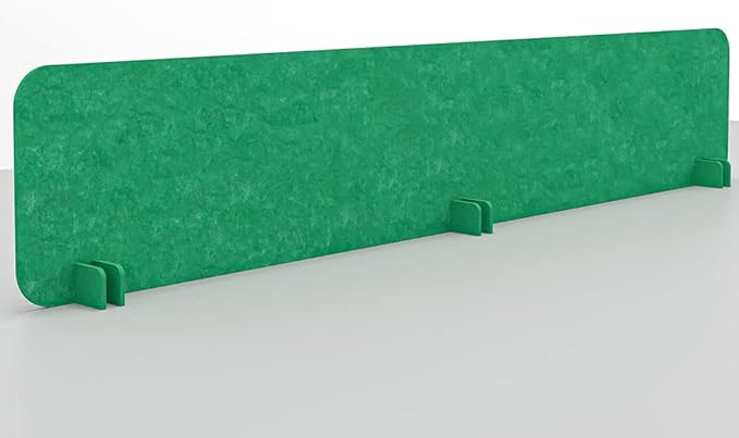 Escape 12" Freestanding Desk Divider | Eco-Friendly Acoustic Privacy Screen | Noise Reducing Desk Partition | 71" Wide | Sesame Black