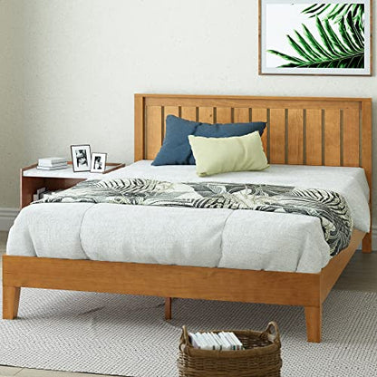 Alexis Deluxe Wood Platform Bed Frame with Headboard, Full