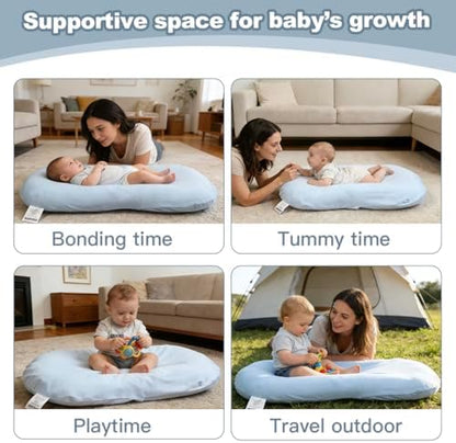 Baby Lounger Oversized 0-24 Months, Home and Travel Infant Cushion-Blue