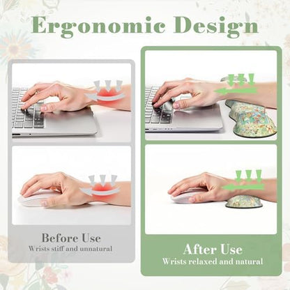 iLeadon Mouse Pad and Keyboard Wrist Rest, Large Computer Desk Mat Set