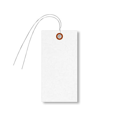 SmartSign White Shipping Tags with Wire, Size #6, Pack of 1000 | 5 1/4" x 2 5/8"