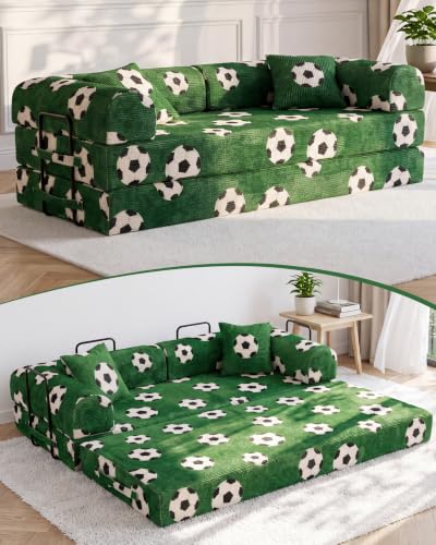 79" Convertible Sofa Bed, 6-in-1 Futon Sofa Boneless Couch in a Box
