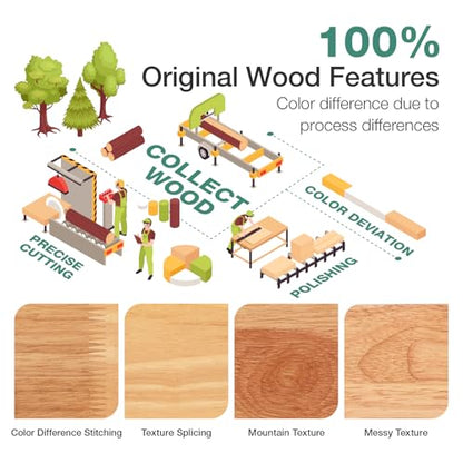 12 Inch Full Size Bed Frame Full Bed Frames with Headboard Solid Wooden BedFrame Foundation, No Box Spring Needed, Easy Assembly, Natural Grain Wood