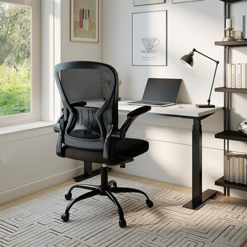 Adjustable Mesh Ergonomic Office Chair with Wheels, Black