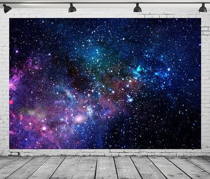 12x8ft Fabric Starry Outer Space Backdrop Photography Universe Milky Way Stars Background Galaxy Nebula Decorations Kids Adult Birthday Party Backdrop Baby Shower Photoshoot Studio Props - size: 12x8FT