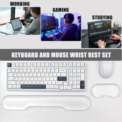 Gel Wrist Rest for Keyboard and Mouse, White Wrist Rest Set