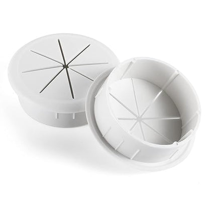 HYCC 2 Pack 2-3/8 Inch Flexible Desk Grommet,Organize Wires and Cables on Office Equipment, Computer Components, Entertainment Systems Effectively - Color: White