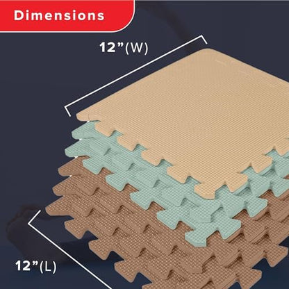 We Sell Mats Interlocking Foam Floor Tiles - 3/8" Thick Sage Mix 36-Pack