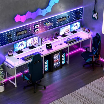 U Shaped Computer Desk 79 Inch Reversible l Shaped Gaming Desk