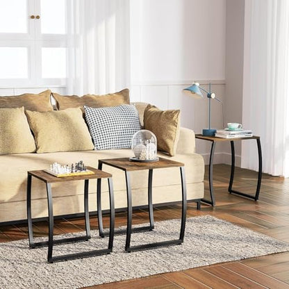 Nesting Tables, Vintage Side End Tables Living Room, Coffee Snack Table Set of 3