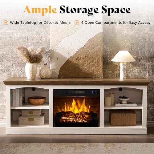 70" Fireplace TV Stand with 23" Fireplace for TVs Up to 80"