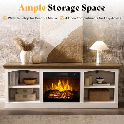 70" Fireplace TV Stand with 23" Fireplace for TVs Up to 80"