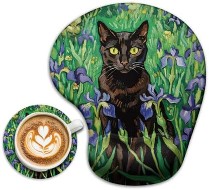 iRudyard 2Pcs Rubber Coasters Mouse Pad Wrist Support Pu Anti Scratch Scald