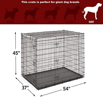 Solutions by Midwest 54-Inch Double Door Crate, Giant Breed Dogs, 100+ lbs