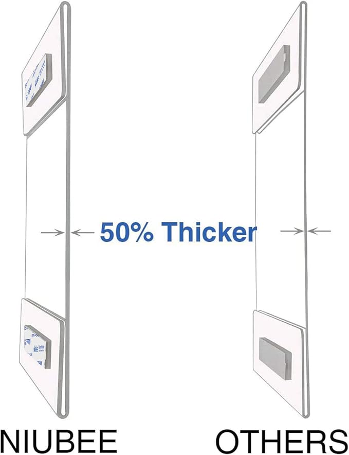 Niubee Acrylic Sign Holder 5x7 Vertical, Wall Mount Sign Holder Door Sign Holder Memo Holder Clear Wall Frame with Tape Adhesive for Office, Home, Store, Restaurant, No Drilling - Vertical (6 Pack)
