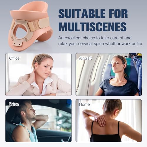 2 1/4 In Rigid Neck Brace Cervical Collar with Neck Support Foam Lightweight Soft Brace, Adjustable Cervical Traction Collar Relieves Neck Pain and Decompression for Men and Women (Neck height 2 1/4 Inch, Small)